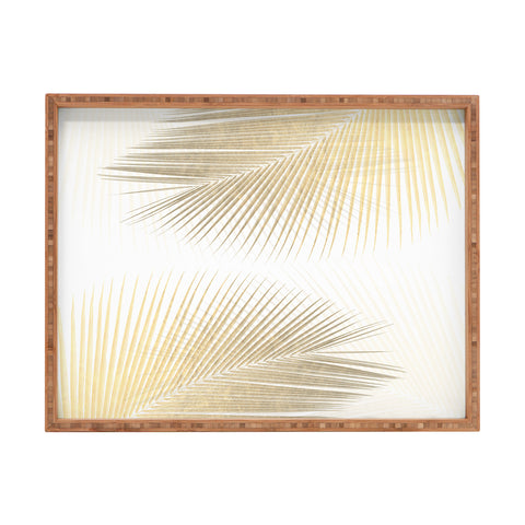 Gale Switzer Palm Leaf Synchronicity gold Rectangular Tray
