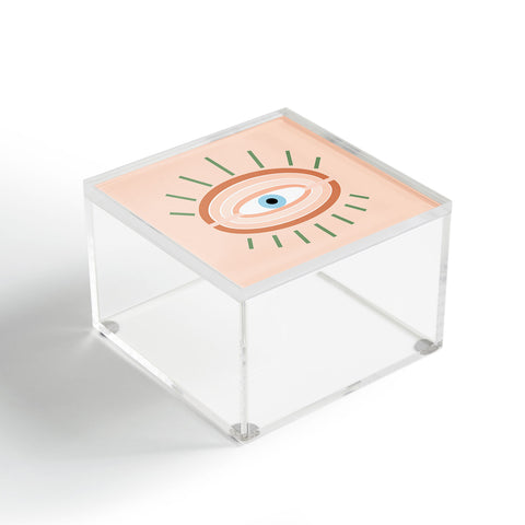 Gale Switzer Retro Evil Eye neutrals Acrylic Box