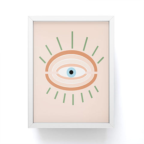 Gale Switzer Retro Evil Eye neutrals Framed Mini Art Print