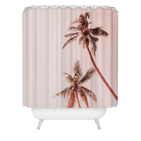 Gale Switzer Sunset Palm Trees Shower Curtain