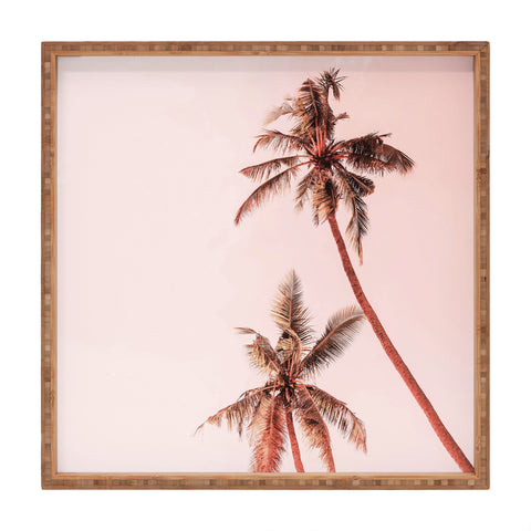 Gale Switzer Sunset Palm Trees Square Tray