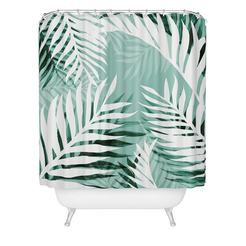 Gale Switzer Tropical Bliss jungle green Shower Curtain