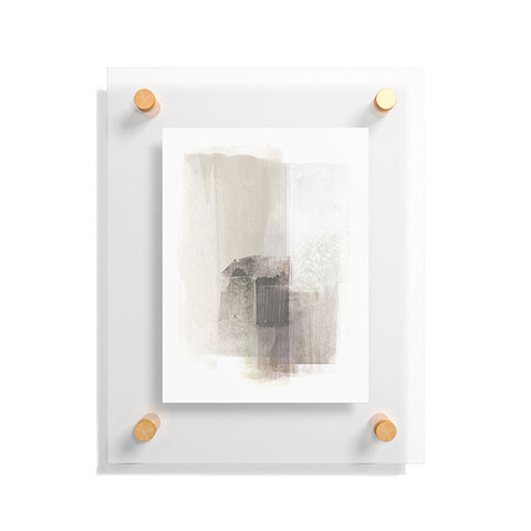GalleryJ9 Beige and Brown Minimalist Abstract Painting Floating Acrylic Print