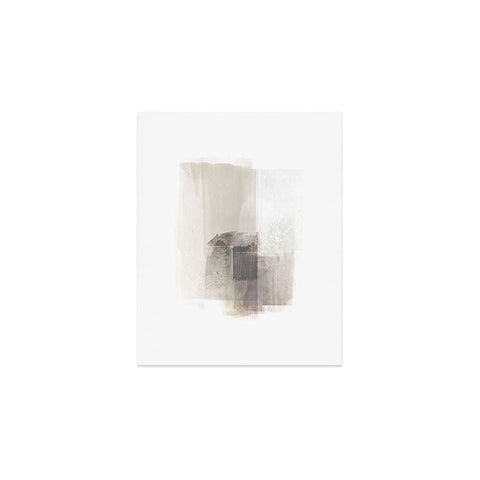 GalleryJ9 Beige and Brown Minimalist Abstract Painting Art Print