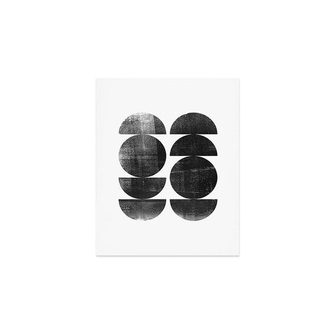 GalleryJ9 Black and White Mid Century Modern Circles Art Print