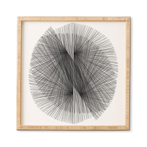 GalleryJ9 Black and White Mid Century Modern Radiating Lines Geometric Abstract Framed Wall Art