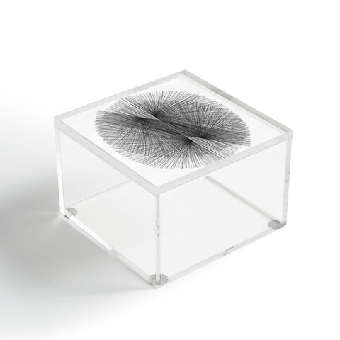 GalleryJ9 Black and White Mid Century Modern Radiating Lines Geometric Abstract Acrylic Box