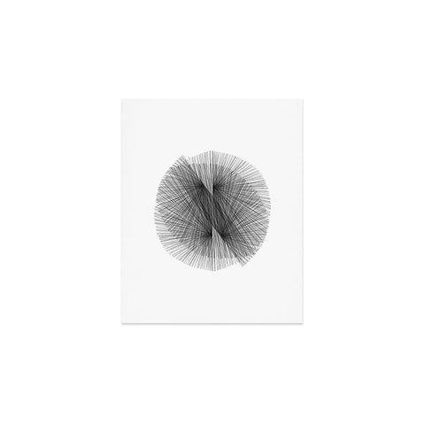 GalleryJ9 Black and White Mid Century Modern Radiating Lines Geometric Abstract Art Print