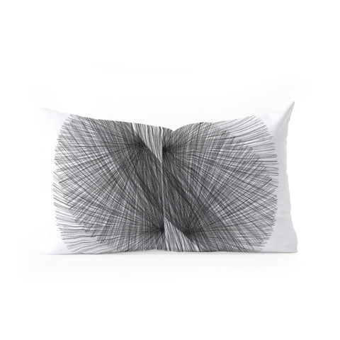 GalleryJ9 Black and White Mid Century Modern Radiating Lines Geometric Abstract Oblong Throw Pillow