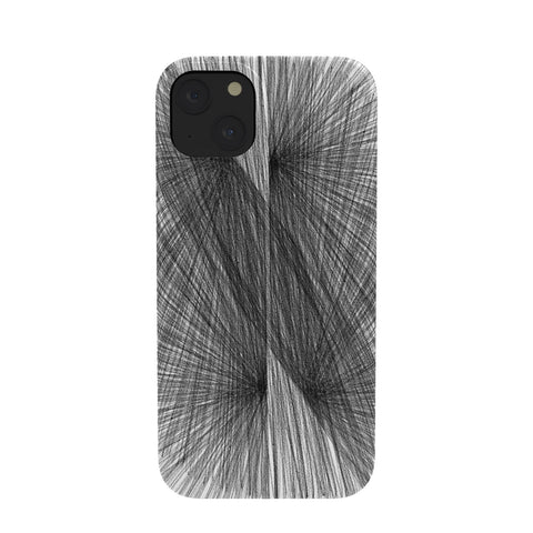 GalleryJ9 Black and White Mid Century Modern Radiating Lines Geometric Abstract Phone Case