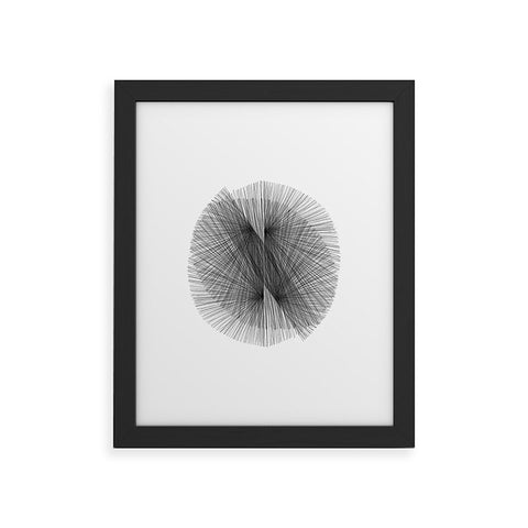 GalleryJ9 Black and White Mid Century Modern Radiating Lines Geometric Abstract Framed Art Print