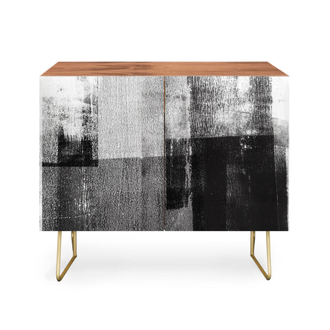 GalleryJ9 Black and White Minimalist Industrial Abstract Credenza
