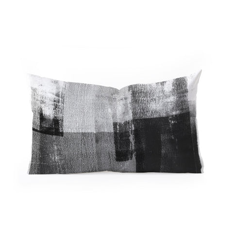 GalleryJ9 Black and White Minimalist Industrial Abstract Oblong Throw Pillow