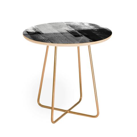 GalleryJ9 Black and White Minimalist Industrial Abstract Round Side Table