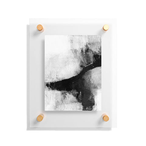 GalleryJ9 Black and White Textured Abstract Painting Delve 2 Floating Acrylic Print