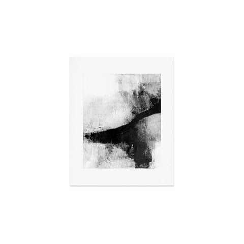 GalleryJ9 Black and White Textured Abstract Painting Delve 2 Art Print