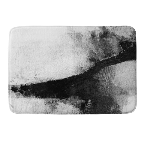 GalleryJ9 Black and White Textured Abstract Painting Delve 2 Memory Foam Bath Mat