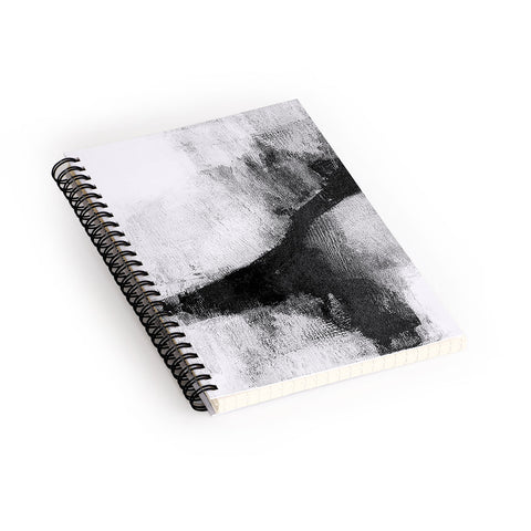 GalleryJ9 Black and White Textured Abstract Painting Delve 2 Spiral Notebook