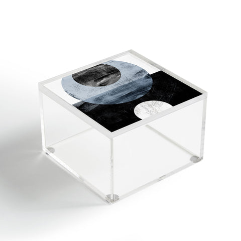 GalleryJ9 Circles Black and White Geometric Mid Century Modern Abstract Acrylic Box