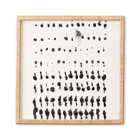GalleryJ9 Medium Dots Pattern Black and White Distressed Texture Abstract Framed Wall Art