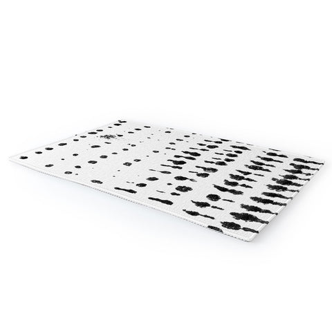 GalleryJ9 Medium Dots Pattern Black and White Distressed Texture Abstract Area Rug
