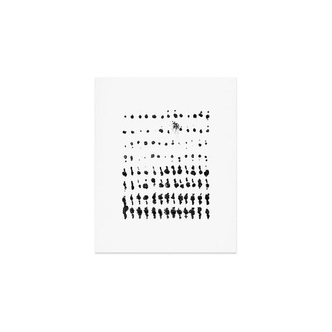GalleryJ9 Medium Dots Pattern Black and White Distressed Texture Abstract Art Print