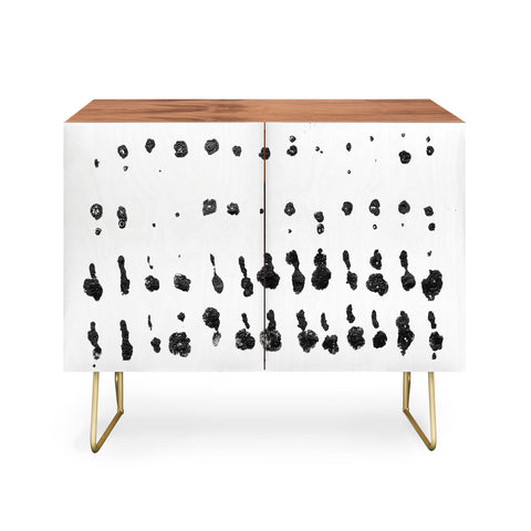 GalleryJ9 Medium Dots Pattern Black and White Distressed Texture Abstract Credenza