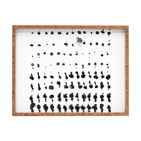 GalleryJ9 Medium Dots Pattern Black and White Distressed Texture Abstract Rectangular Tray