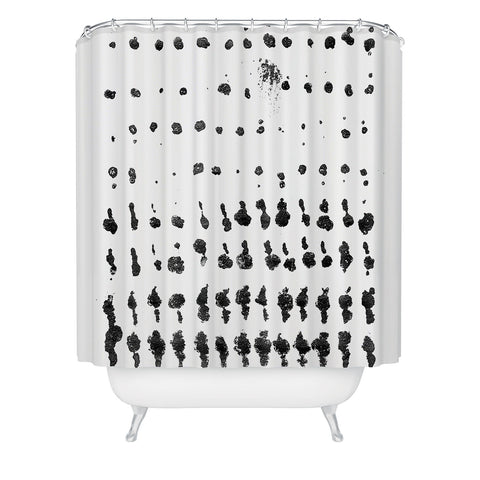 GalleryJ9 Medium Dots Pattern Black and White Distressed Texture Abstract Shower Curtain