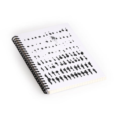 GalleryJ9 Medium Dots Pattern Black and White Distressed Texture Abstract Spiral Notebook