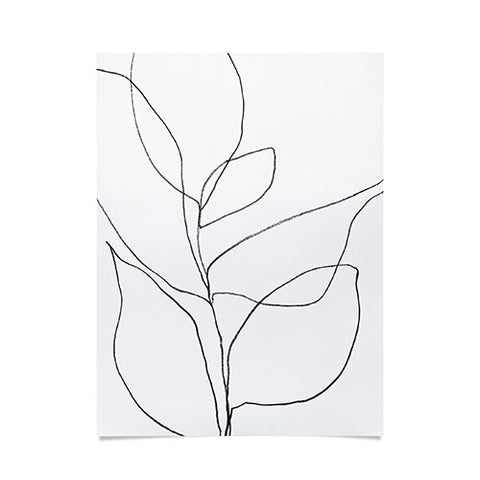 GalleryJ9 Minimalist Line Art Plant Drawing Poster