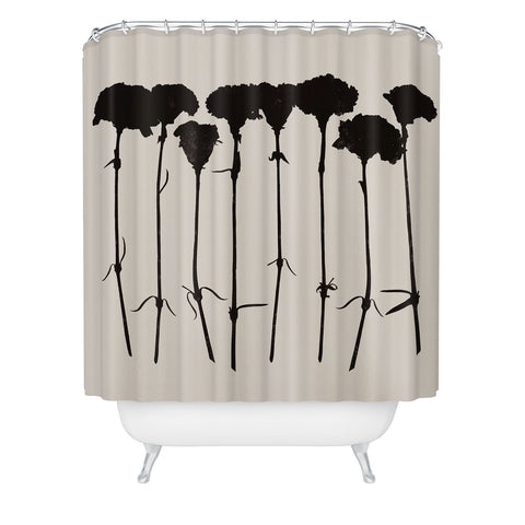 Garima Dhawan Carnations Black Shower Curtain