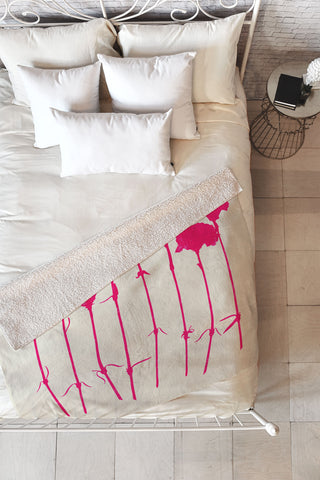 Garima Dhawan Carnations Pink Fleece Throw Blanket
