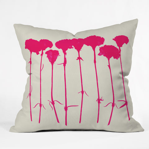Garima Dhawan Carnations Pink Outdoor Throw Pillow