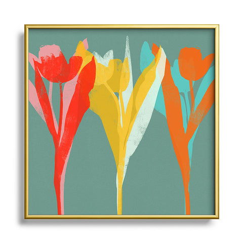 Garima Dhawan tulips 10 Square Metal Framed Art Print