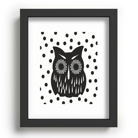 Garima Dhawan Vintage Black Owl Recessed Framing Rectangle