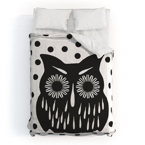 Garima Dhawan Vintage Black Owl Comforter