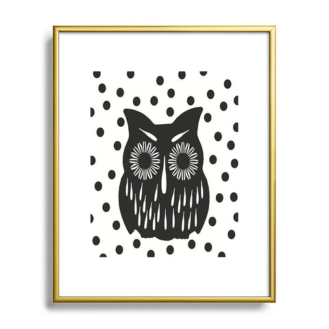 Garima Dhawan Vintage Black Owl Metal Framed Art Print