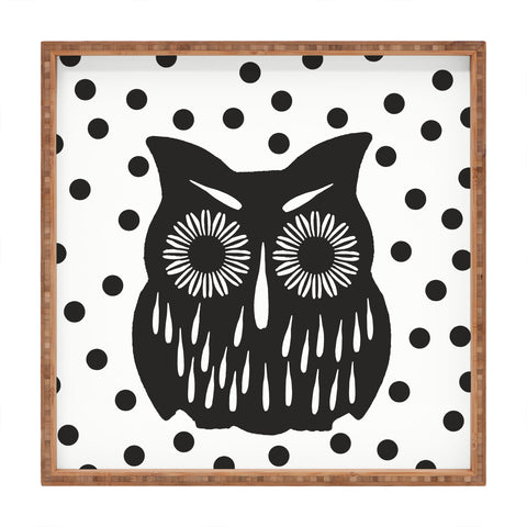 Garima Dhawan Vintage Black Owl Square Tray