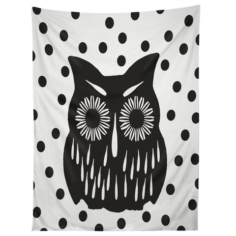 Garima Dhawan Vintage Black Owl Tapestry