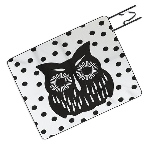 Garima Dhawan Vintage Black Owl Picnic Blanket