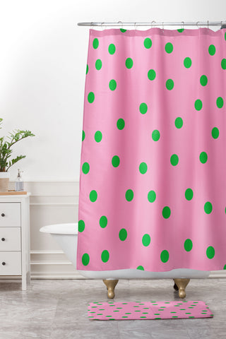 Garima Dhawan vintage dots 10 Shower Curtain And Mat