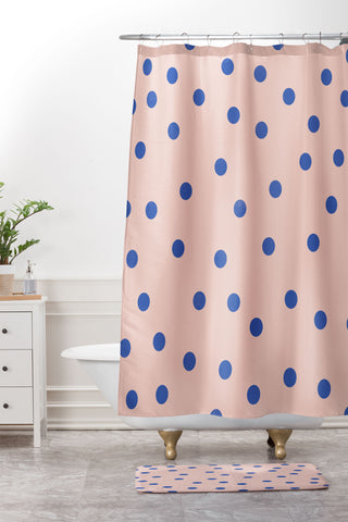Garima Dhawan vintage dots 11 Shower Curtain And Mat