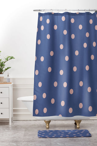 Garima Dhawan vintage dots 12 Shower Curtain And Mat