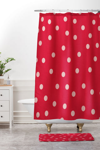 Garima Dhawan vintage dots 13 Shower Curtain And Mat