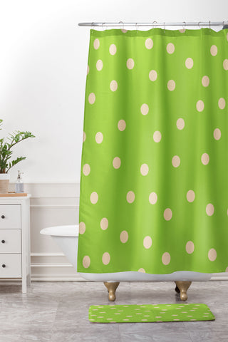 Garima Dhawan vintage dots 14 Shower Curtain And Mat