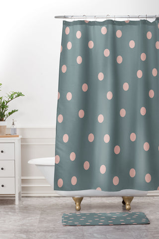 Garima Dhawan vintage dots 15 Shower Curtain And Mat