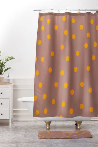 Garima Dhawan vintage dots 16 Shower Curtain And Mat