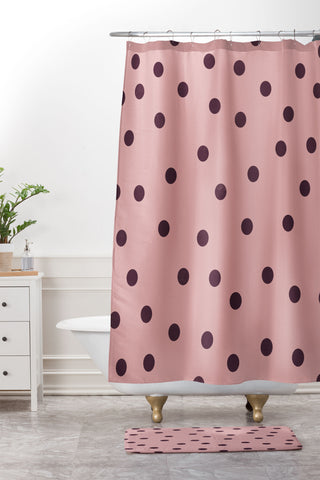 Garima Dhawan vintage dots 5 Shower Curtain And Mat