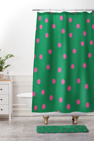 Garima Dhawan vintage dots 8 Shower Curtain And Mat